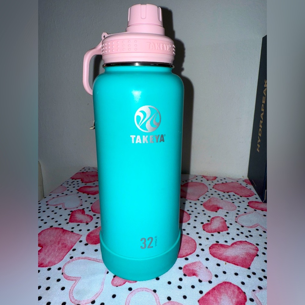 Takeya Aqua and Pink Water Bottle